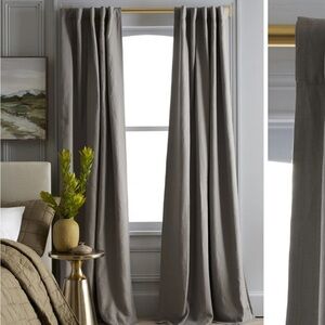 NWOT QUINCE 48x84 European Linen Room Darkening Curtain Grey